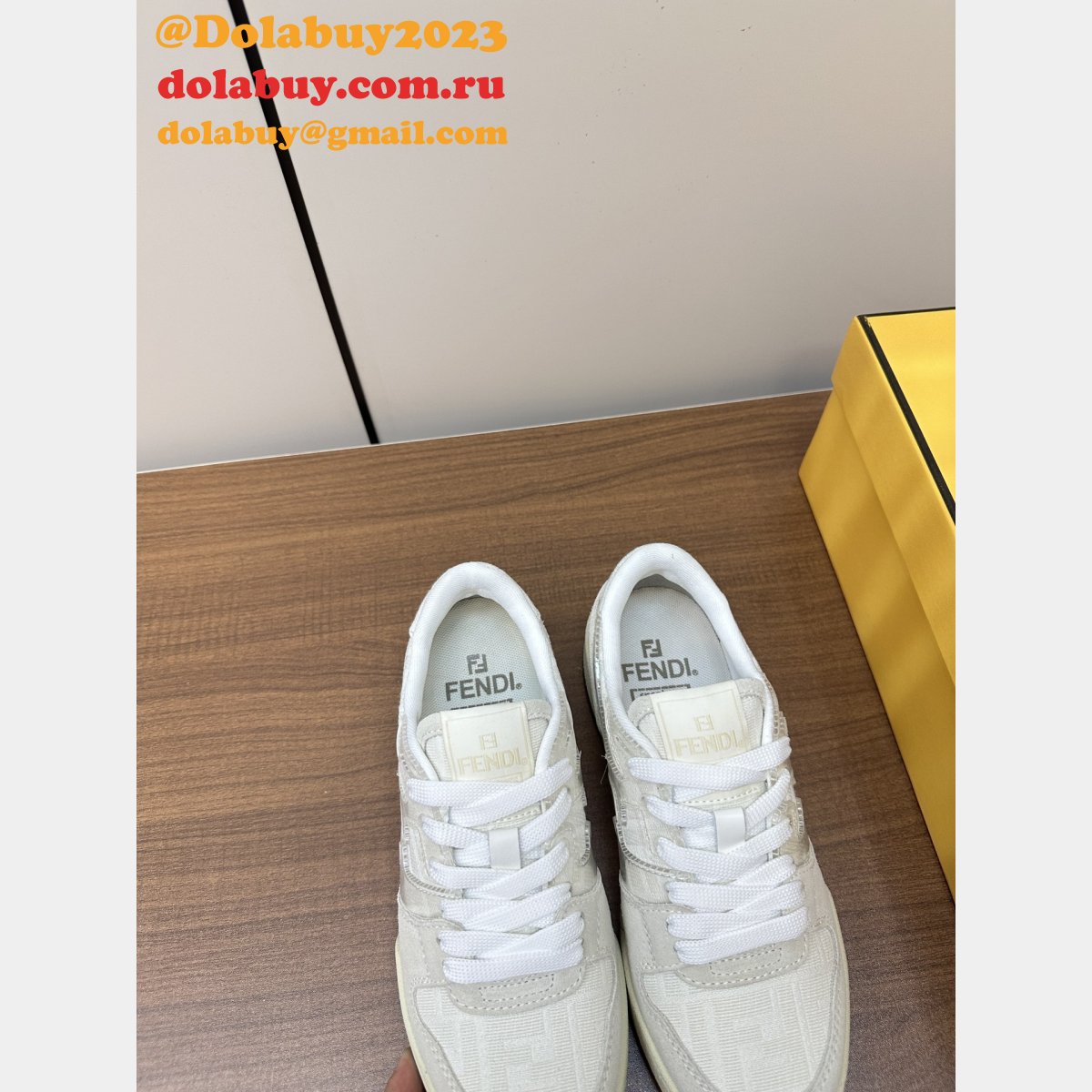 F**di match leather sneakers