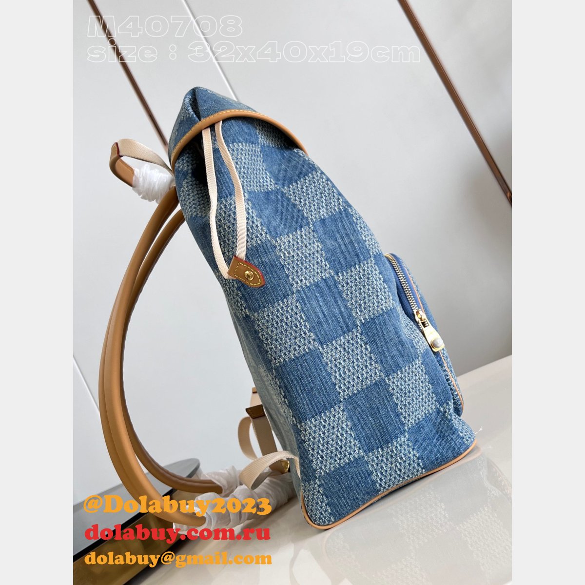 Inspired Montsouris N40708 Backpack Damier Denim Replica Louis Vuitton