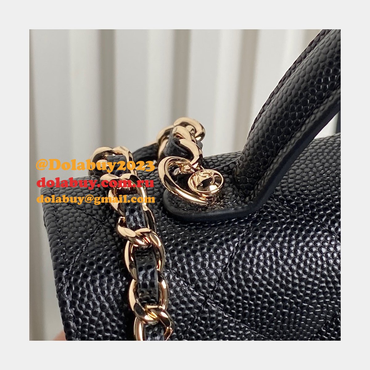 Designer Replcias 25C AP4406 Lychee Leather Black/White Bag