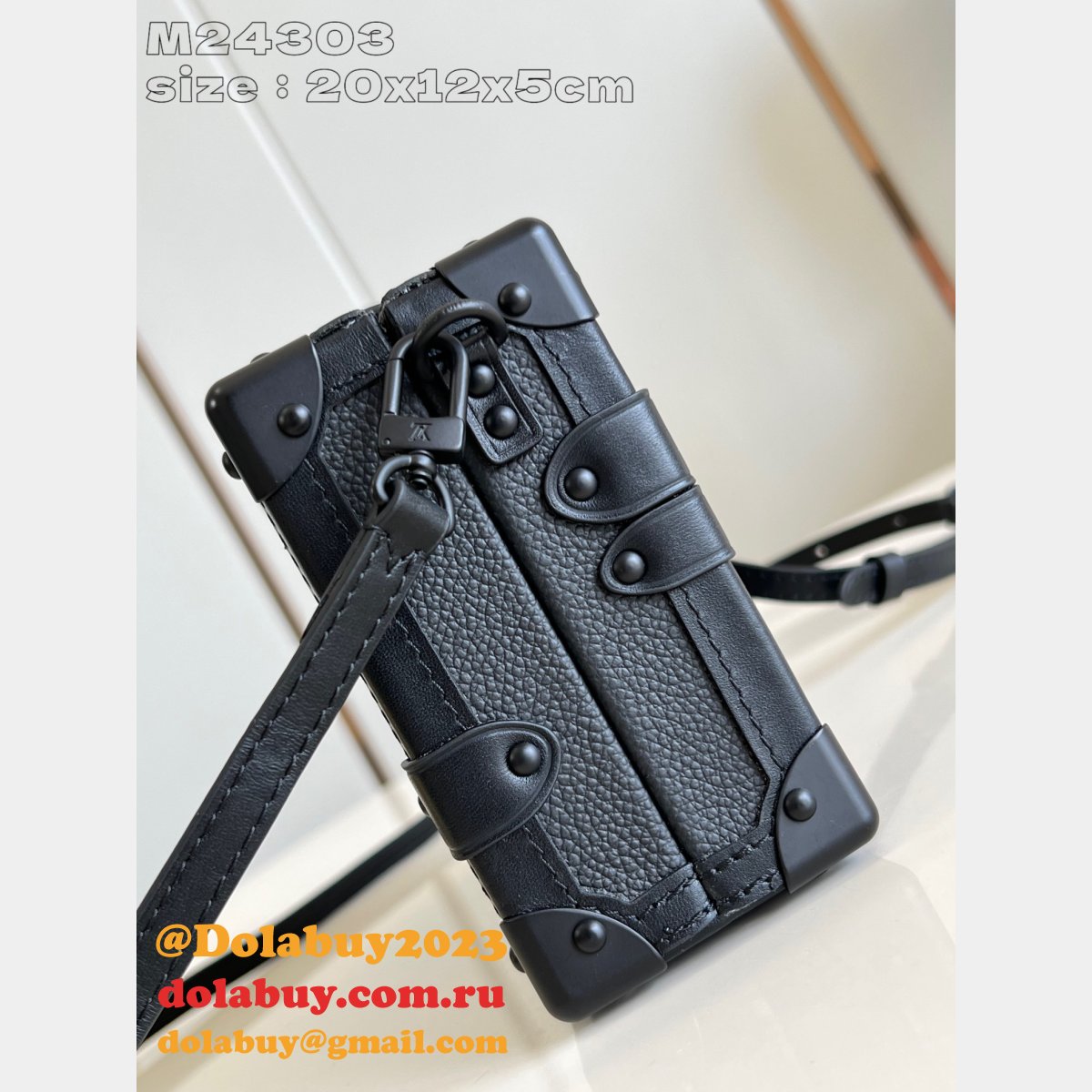 Designer Louis Vuitton Petite Malle Luxury Copy M24303 Black Bag