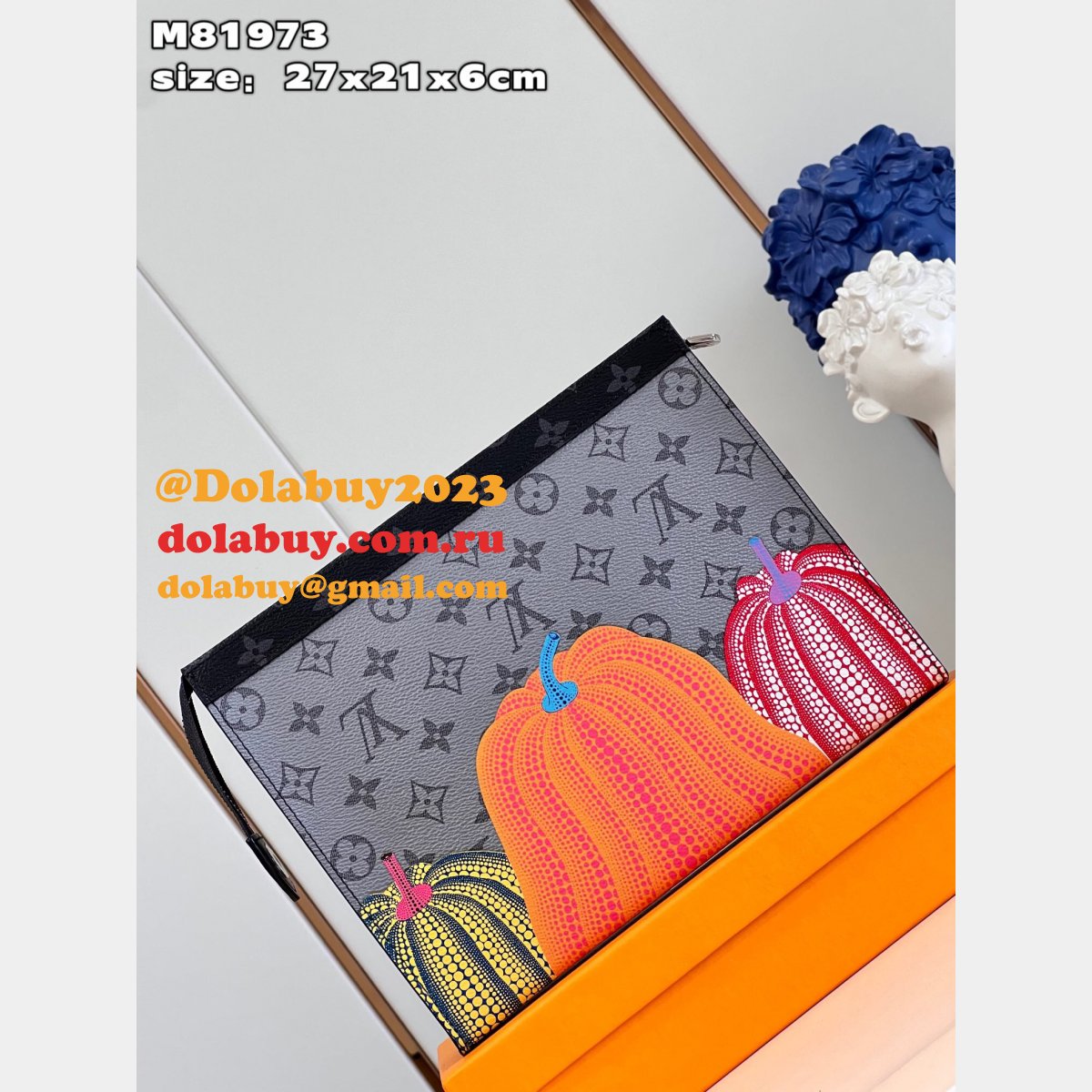 Designer LV x YK Pochette Voyage Monogram Eclipse M81973 Bag