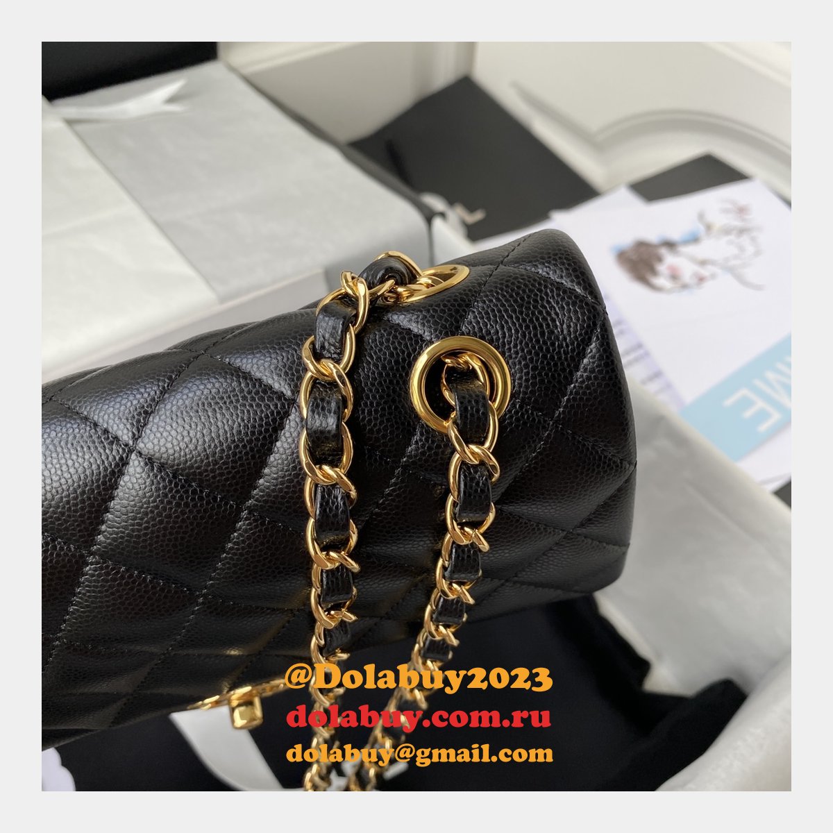 7 Star CC Small Flap Caviar Leather CF 23cm Bag