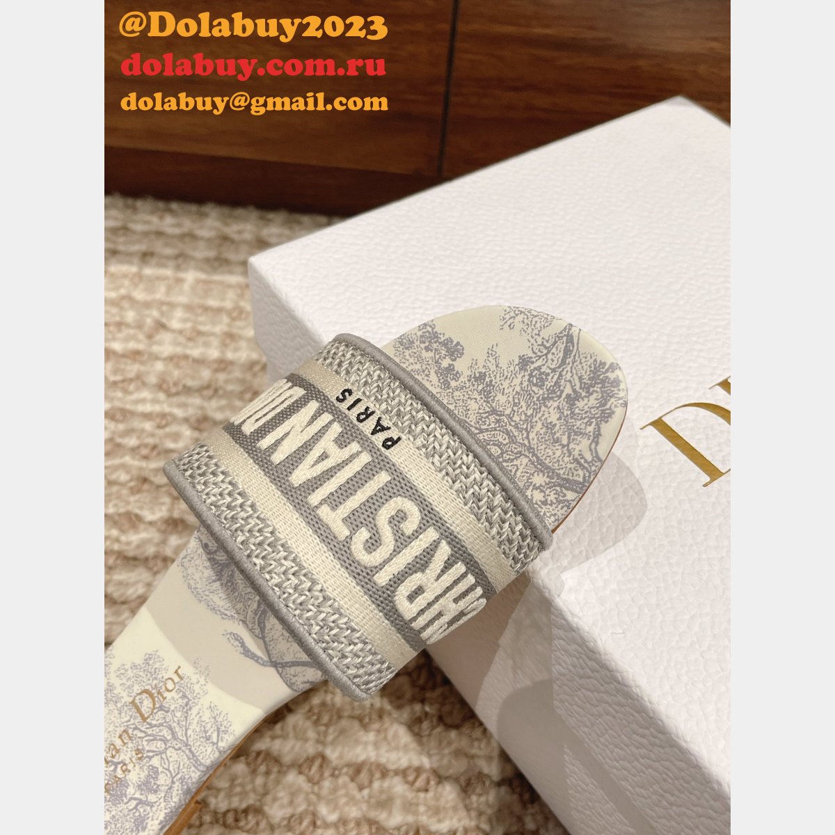 Replica Dior Flat Slipper DWAY SLIDE