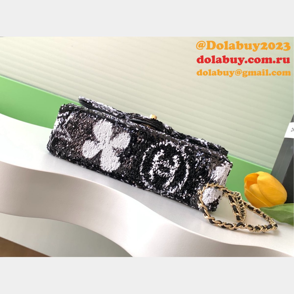 Perfect AAA+ Top Quality AS4561/AS4418 Flap Sequins Bag