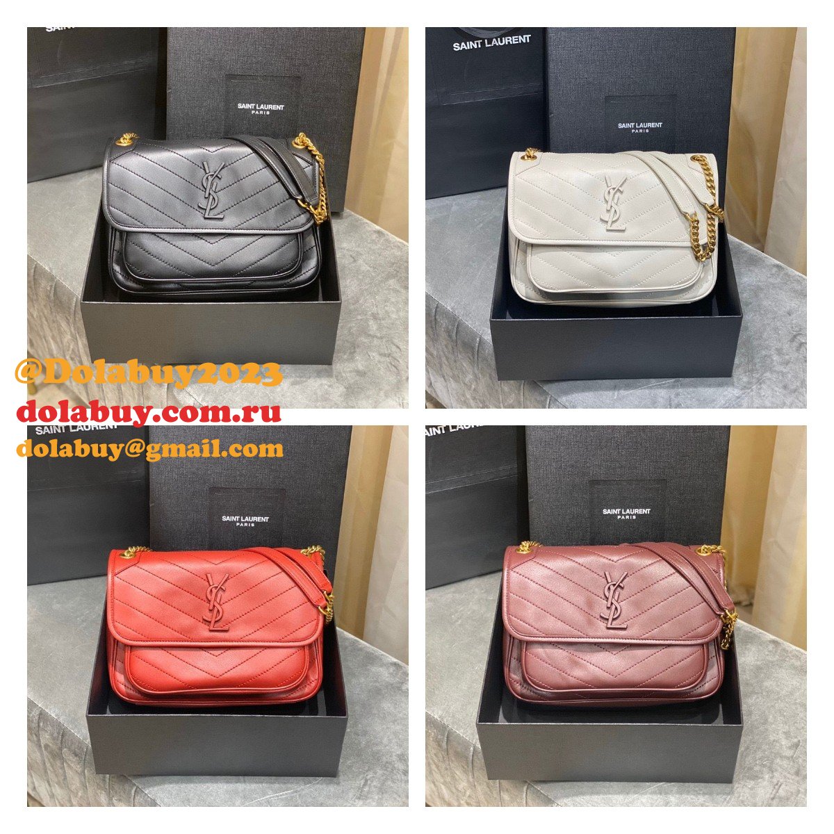 Top YSL Saint Laurent 28CM leather bags