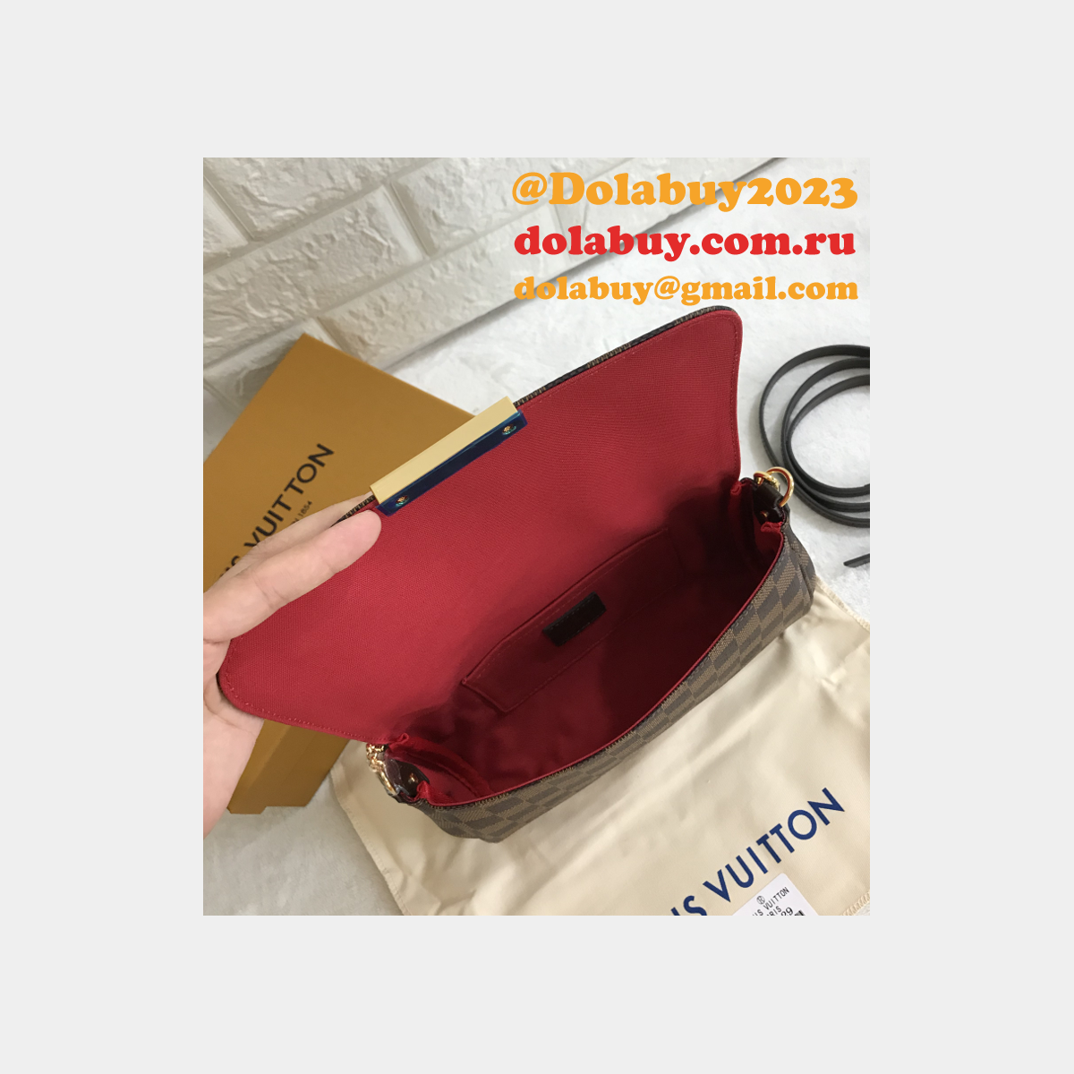 Louis Vuitton Replica Favorite MM Damier Ebene Bag