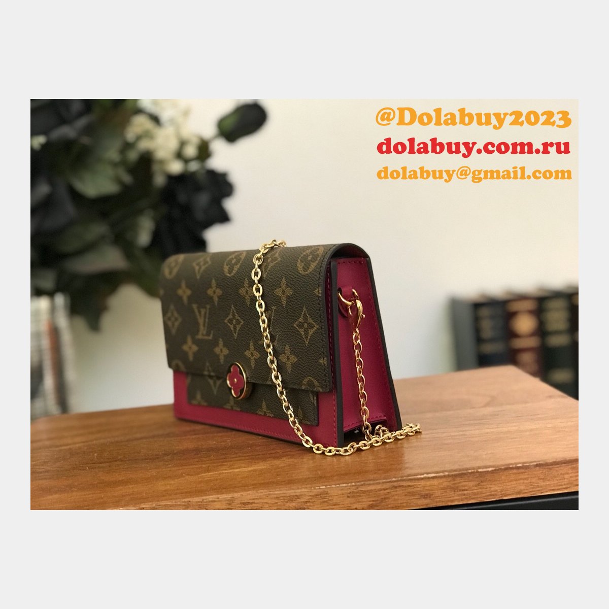 Louis Vuitton Best Flore Chain Wallet Monogram M67405 Brown