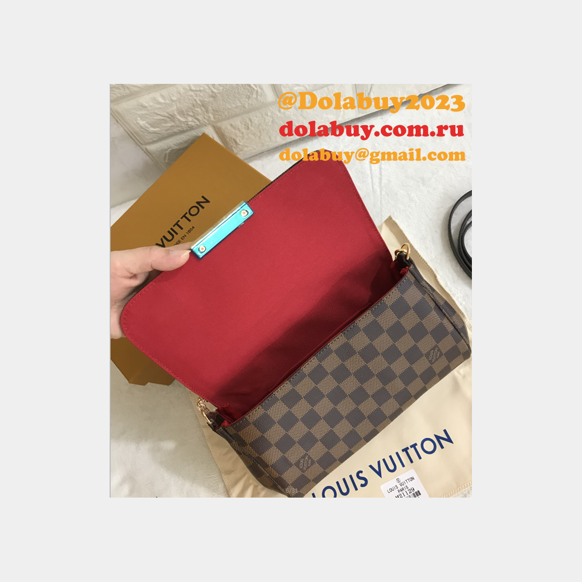 Louis Vuitton Replica Favorite MM Damier Ebene Bag