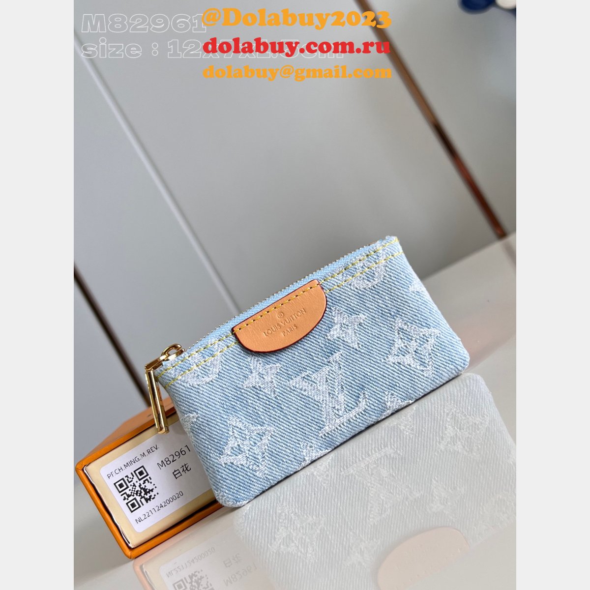 Key Pouch Monogram Denim M82961 7 Star Louis Vuitton Replica Bag