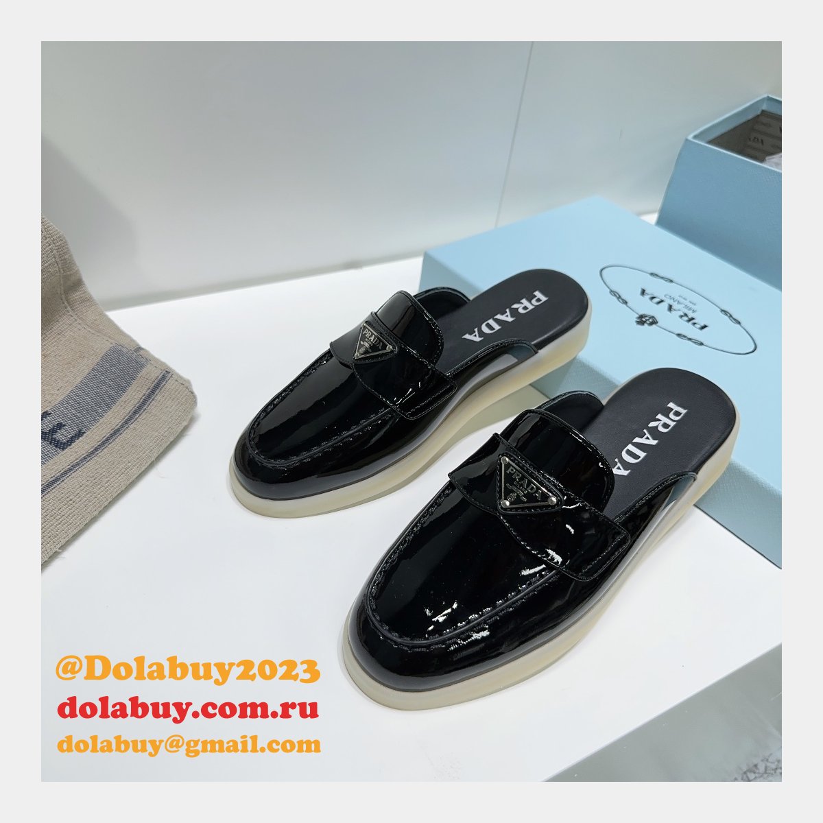 Wholesale Replica Prada 1:1 Designer Saint-Tropez Loafers Shoes