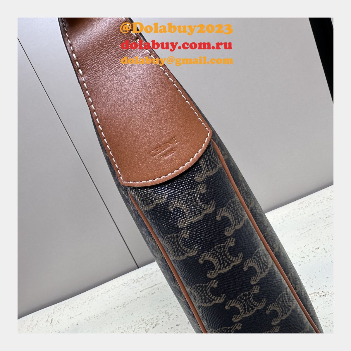 1:1 Mirror Heloise Cuir Triomphe 114712 Tan Knockoff Celine Bag