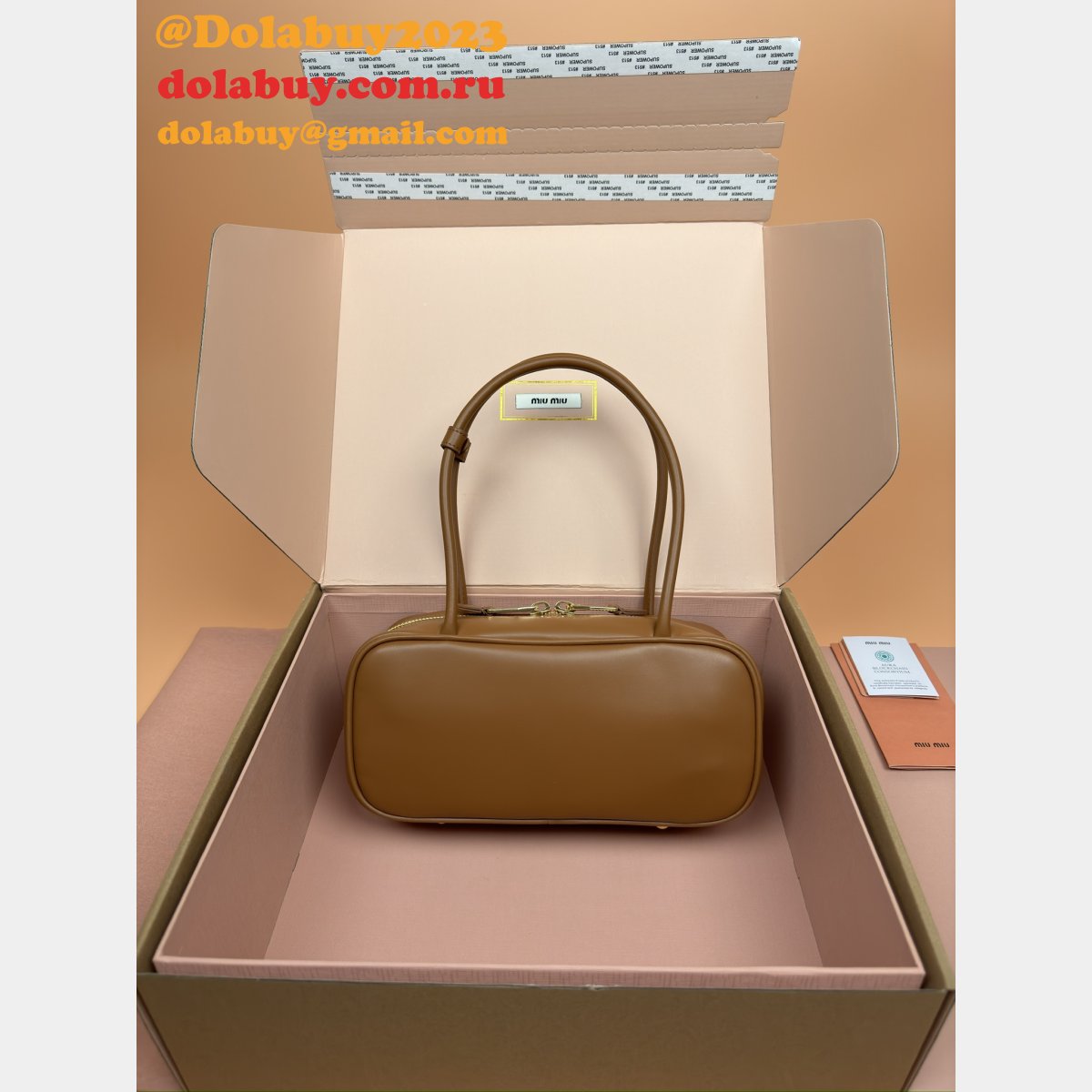 AAA+ Fashion MIU MIU 5BB173 Leather Beau Bag