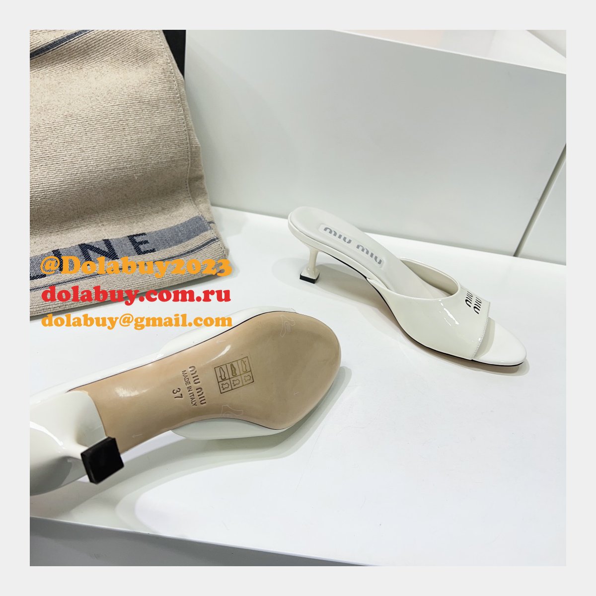 Miu Miu New Low Heel Slippers Buy The Best Product Replica Shoes