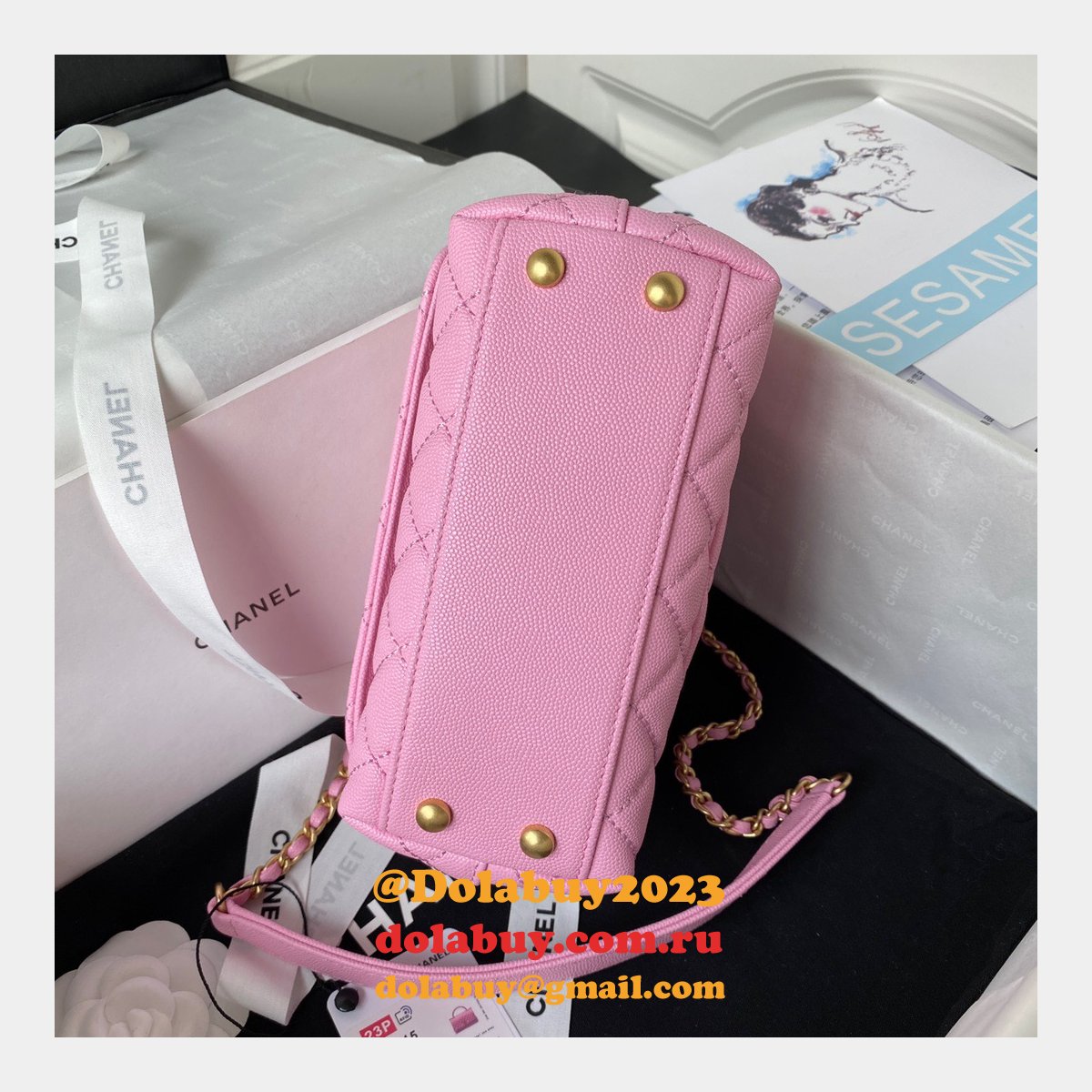 Replica Handle Matelasse 2Way AS2215 Shoulder Bag CAVIAR 19CM