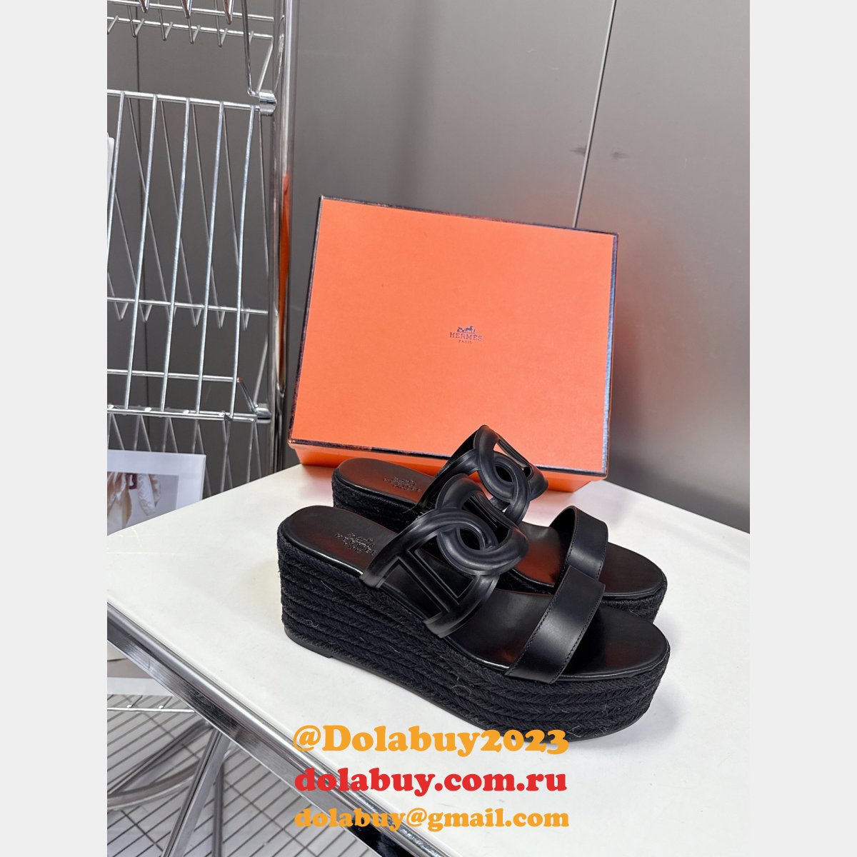 Inspired Hermes Wedge High Heel Sandals