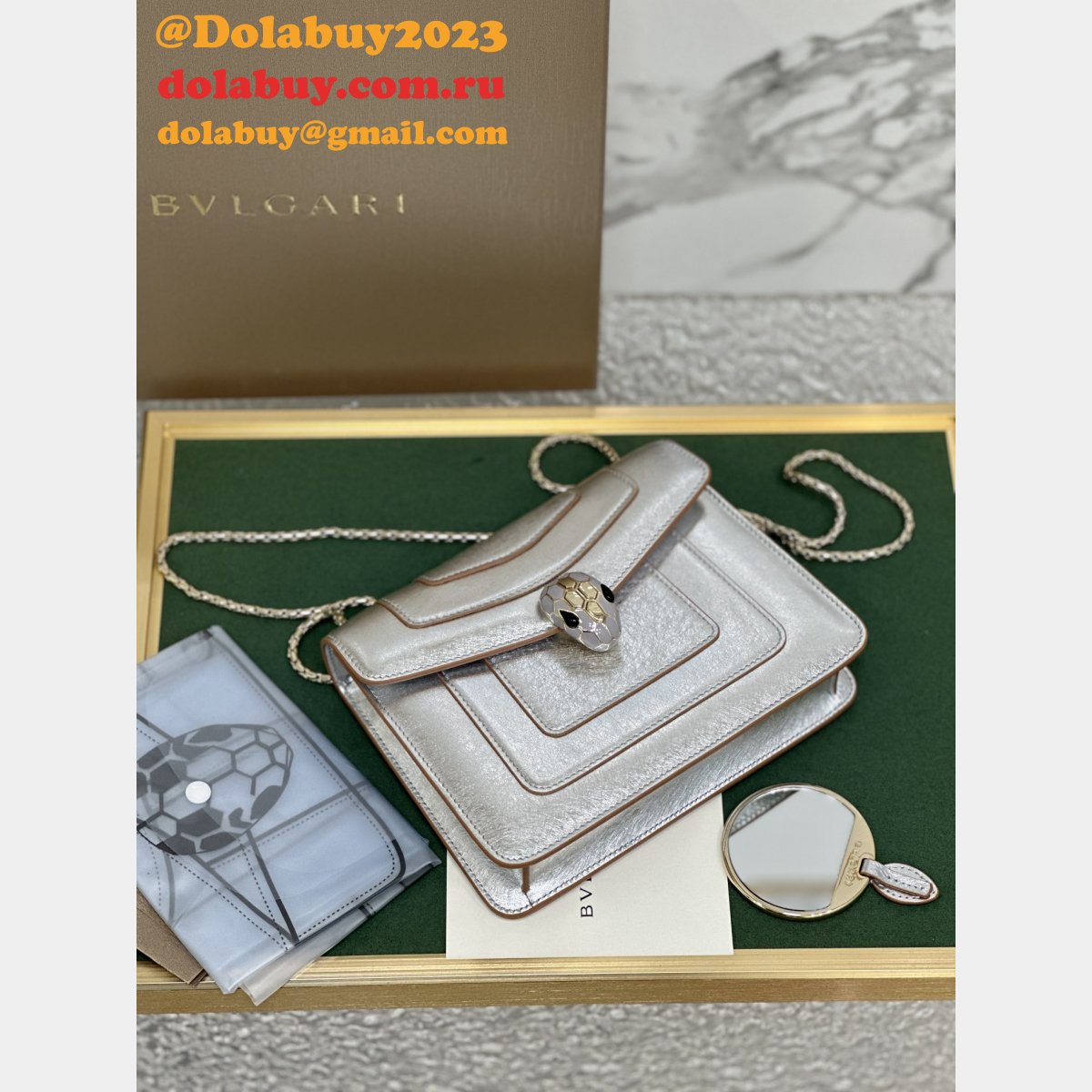 Fashion BVLGARI SERPENTI BAIA 1:1 Mirror handbag