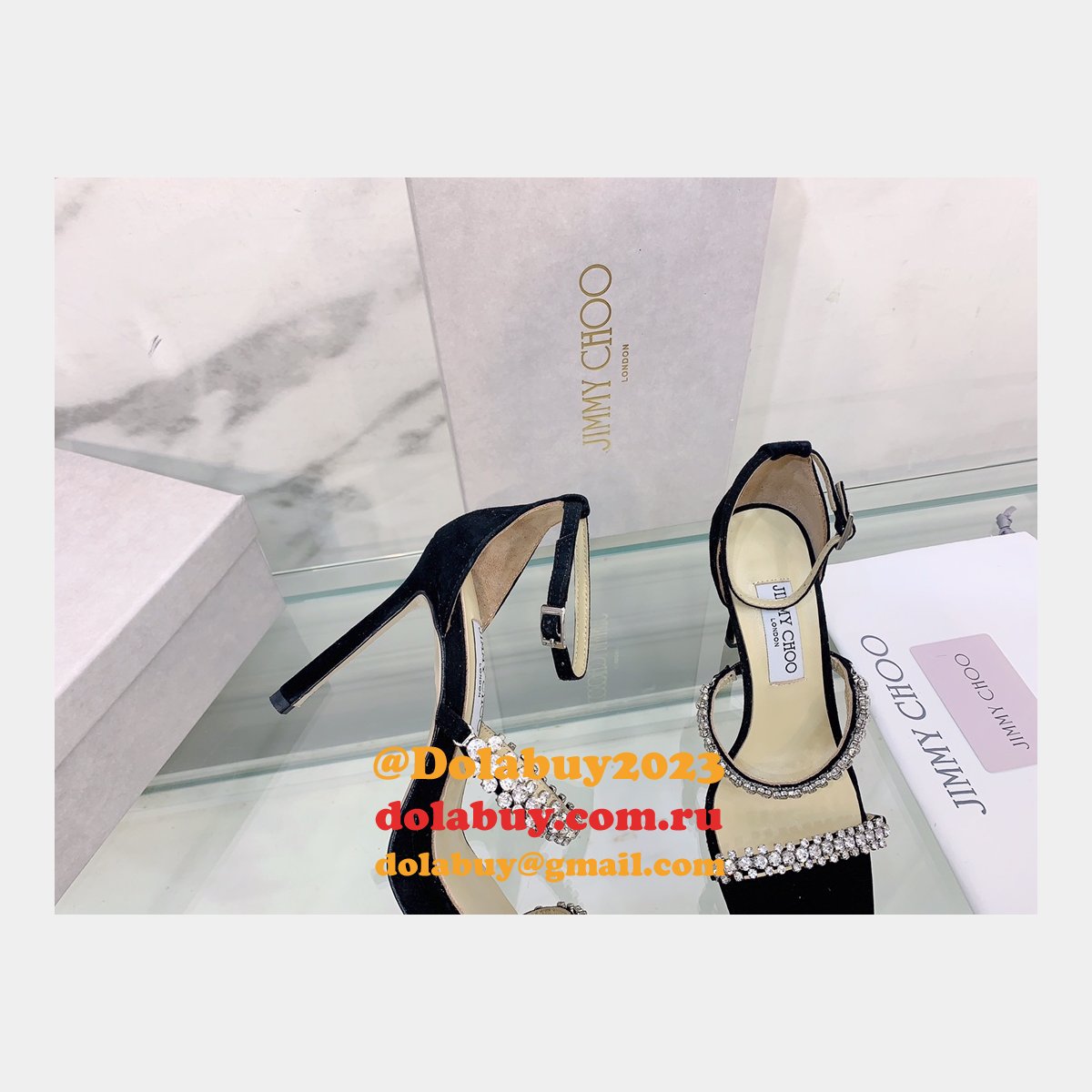 Suede Sandals Replica Jimmy Choo 7 Star Heel 10CM Shoes