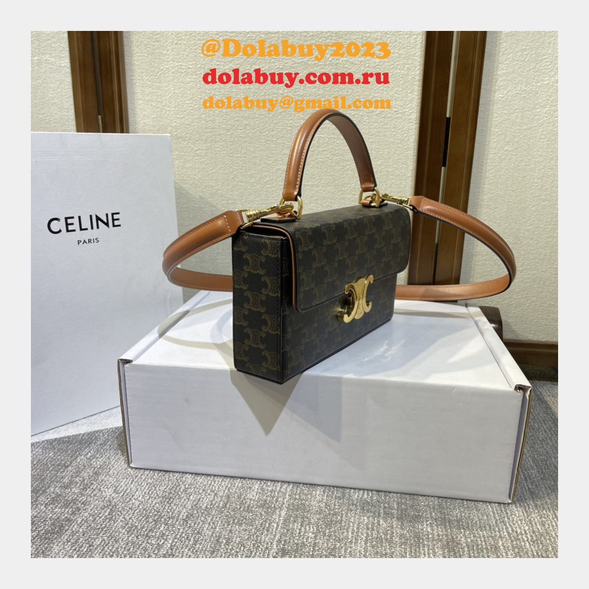 7 Star CELINE BOX TRIOMPHE Duplicate NEW BAG #199992