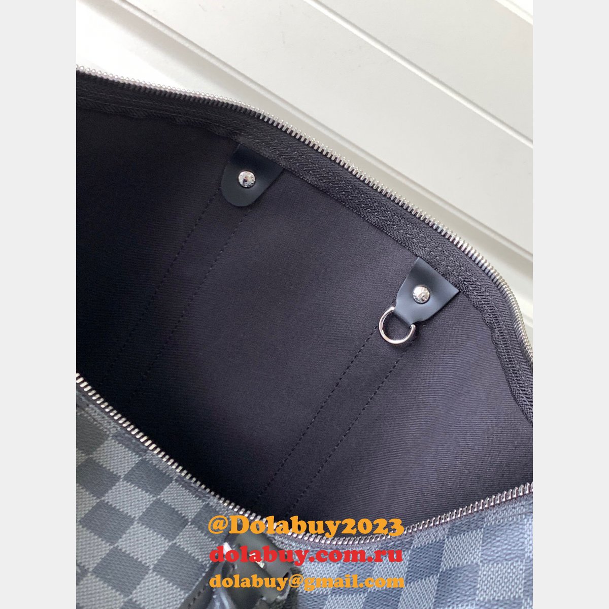 LV Keepall Replica Keepall Bandouliere N41418/N41416/N41413 Damier Graphite Canvas