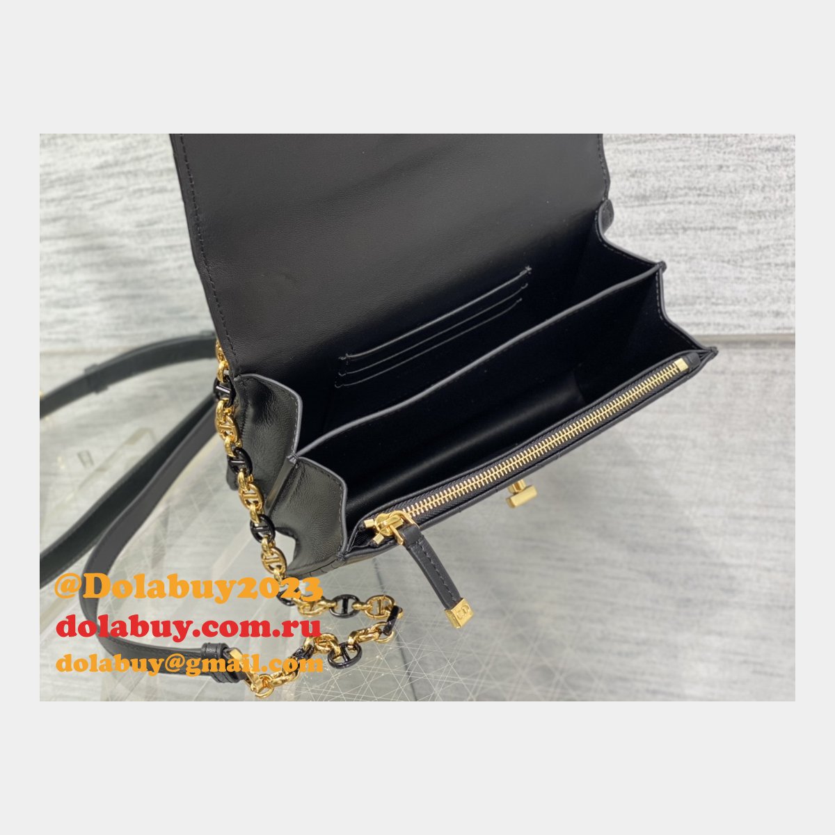 Top Quality 9277 Christian Dior 1:1 Mirror Knockoff Caro Black Bag