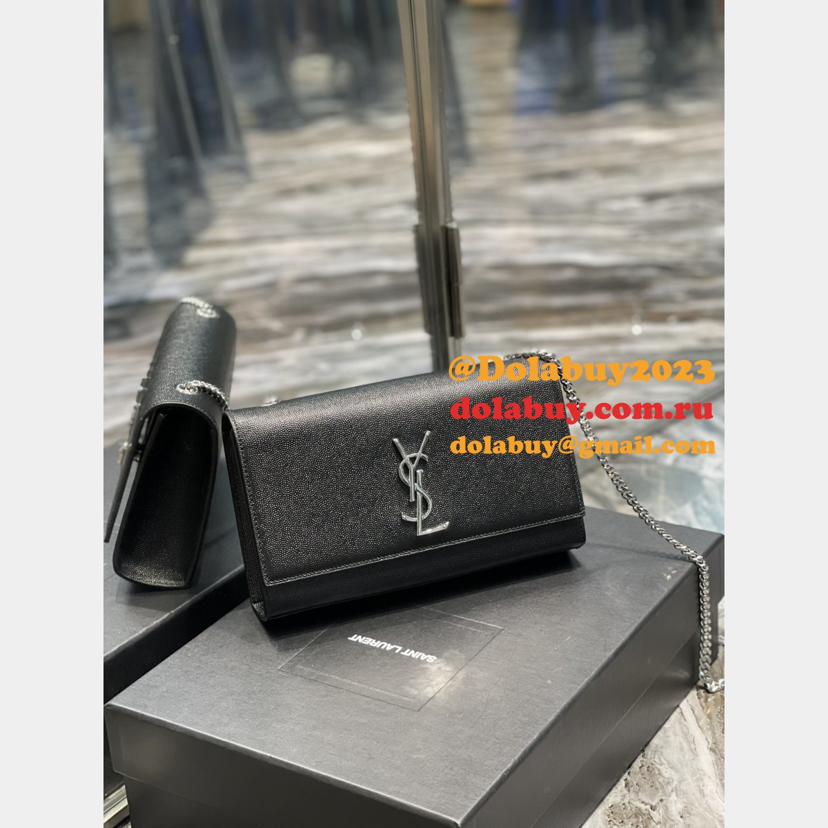 YSL Top Quality 364021 Original Caviar Leather Shoulder Fake Bag