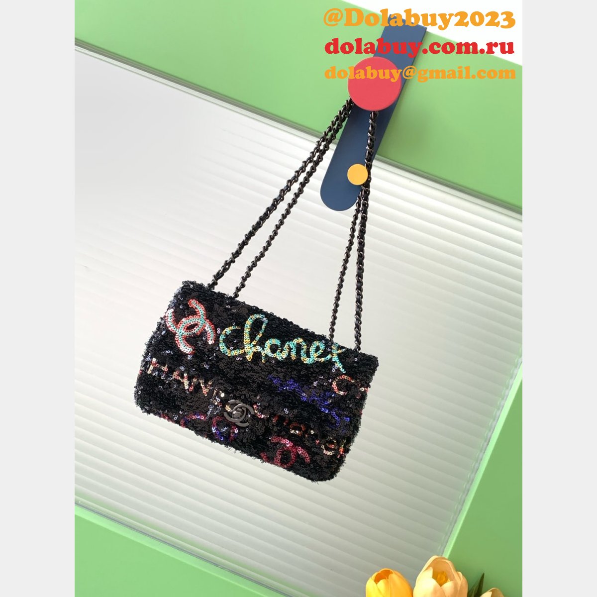 Perfect AAA+ Top Quality AS4561/AS4418 Flap Sequins Bag