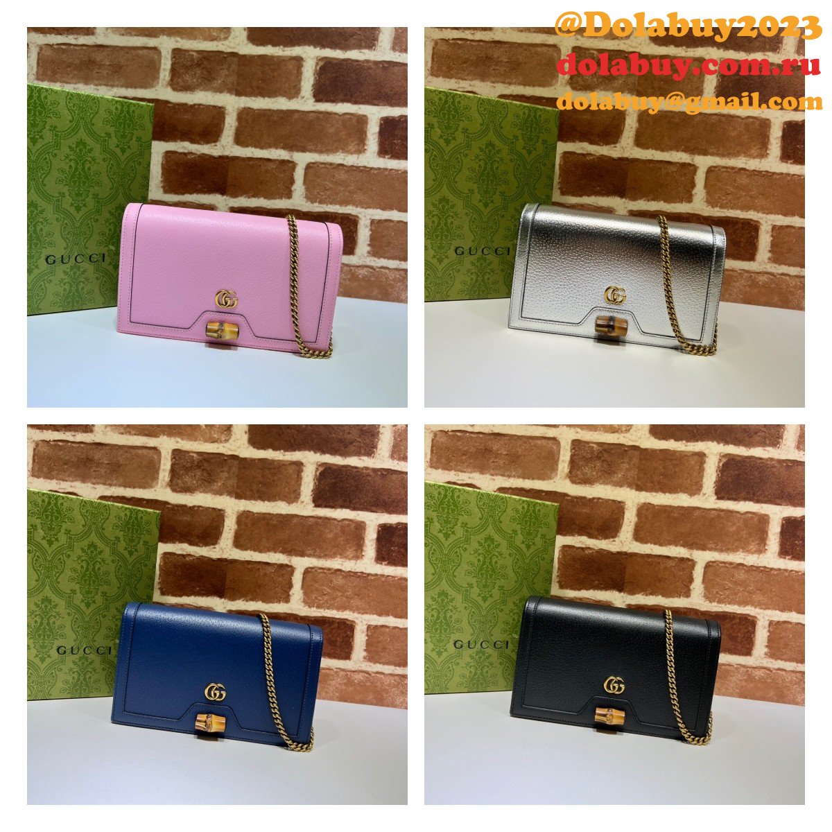The Gucci Best Diana Replicas bag with bamboo 696817
