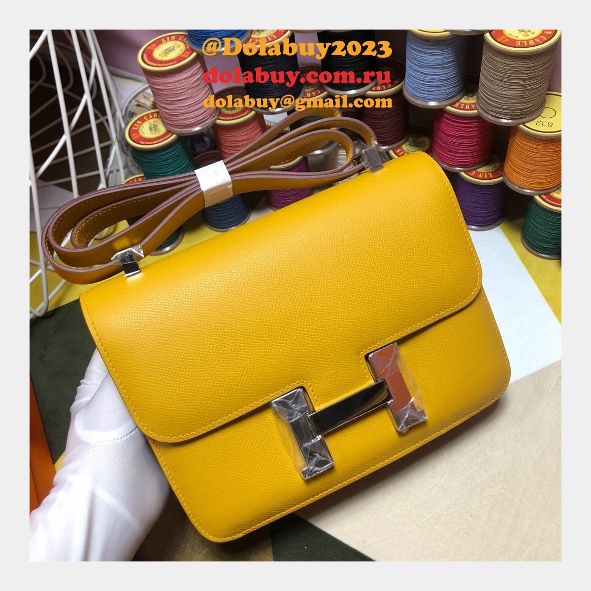 Hermes Constance Bag 23cm Epsom Leather Yellow