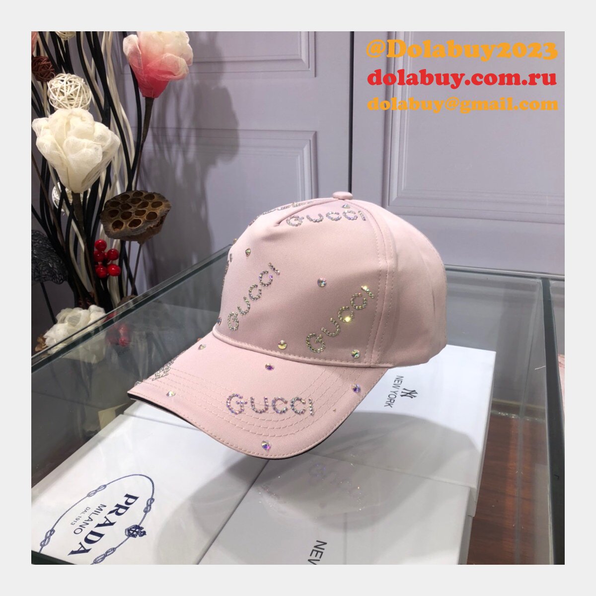 fashion g*u*i with Di*m*nd logo baseball cap
