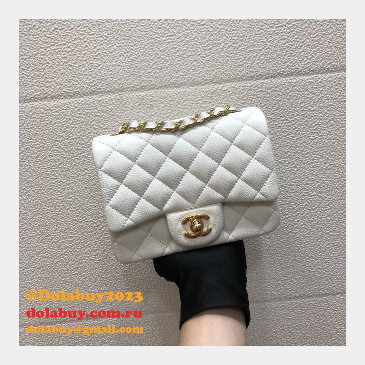 Perfect CC 17CM Classic Flap Caviar Leather Bag