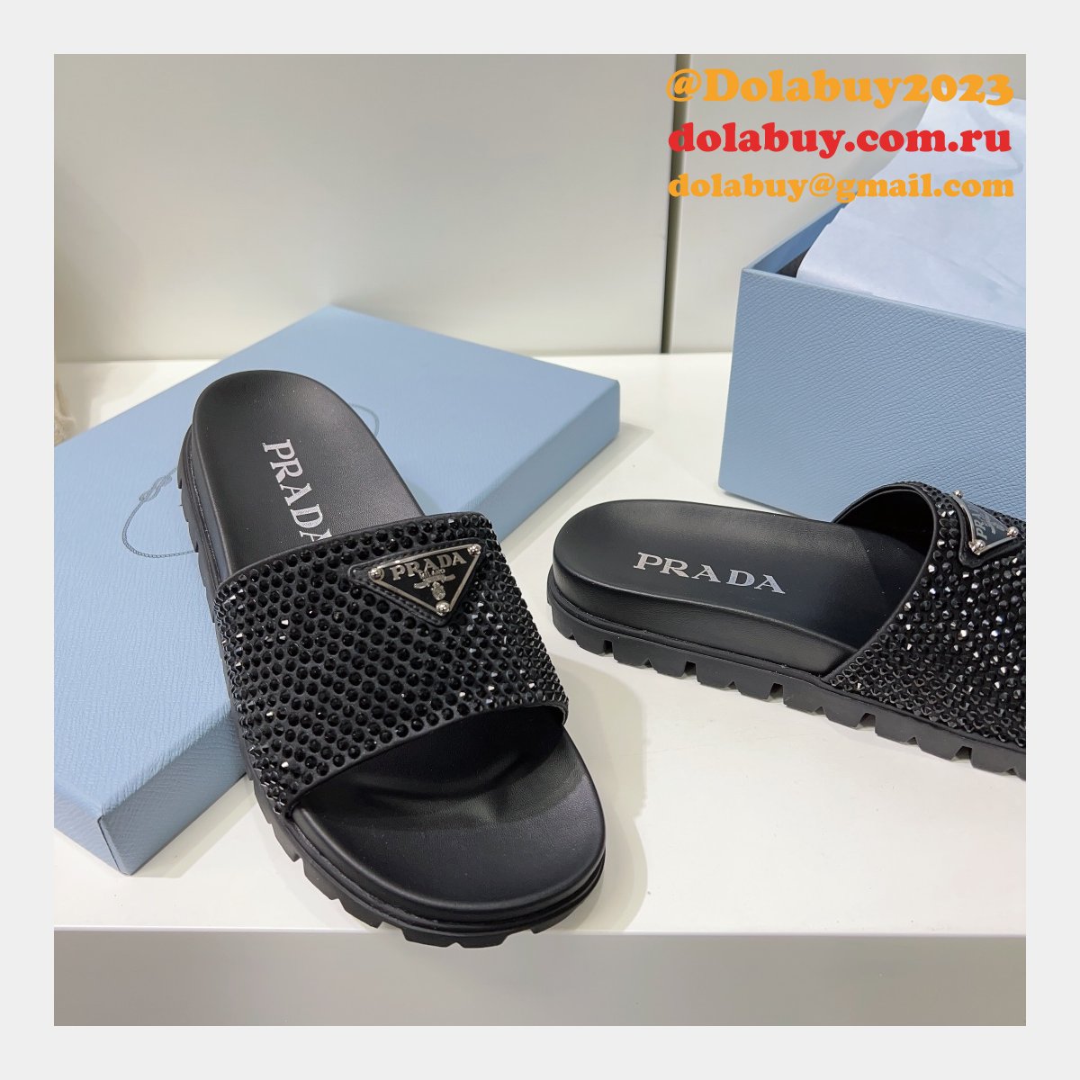 Our Dolabuy Webstore Prada Replica High Quality Flat Sandals