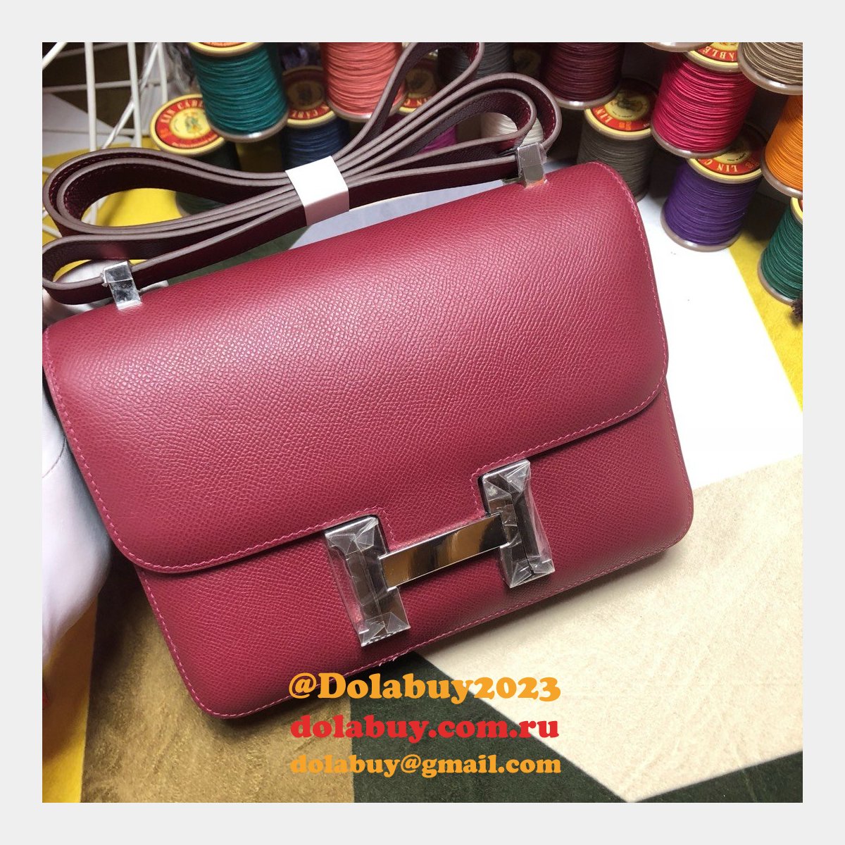 Hermes Constance Bag 23cm Epsom Leather Burgundy
