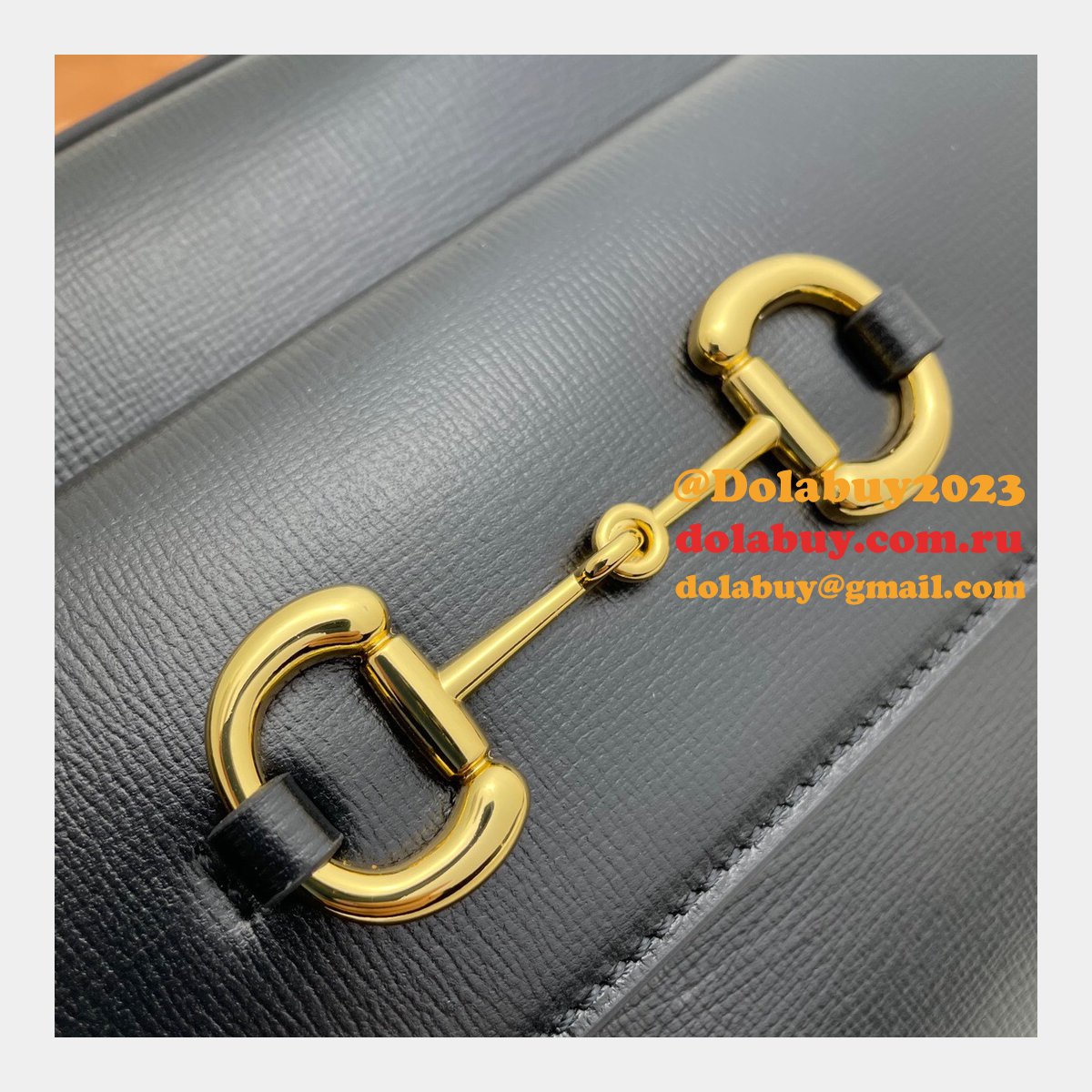 G*u*i horsebit 1955 small shoulder 645454 black army green white bag