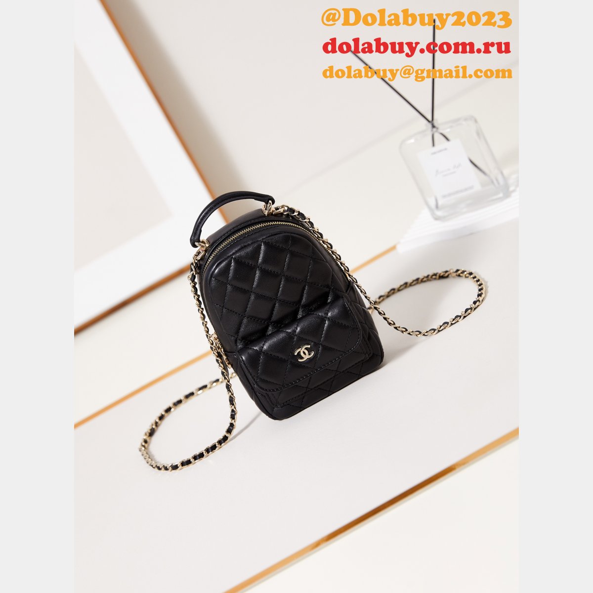 Luxury 24Cmini lambskin women backpack AP3753