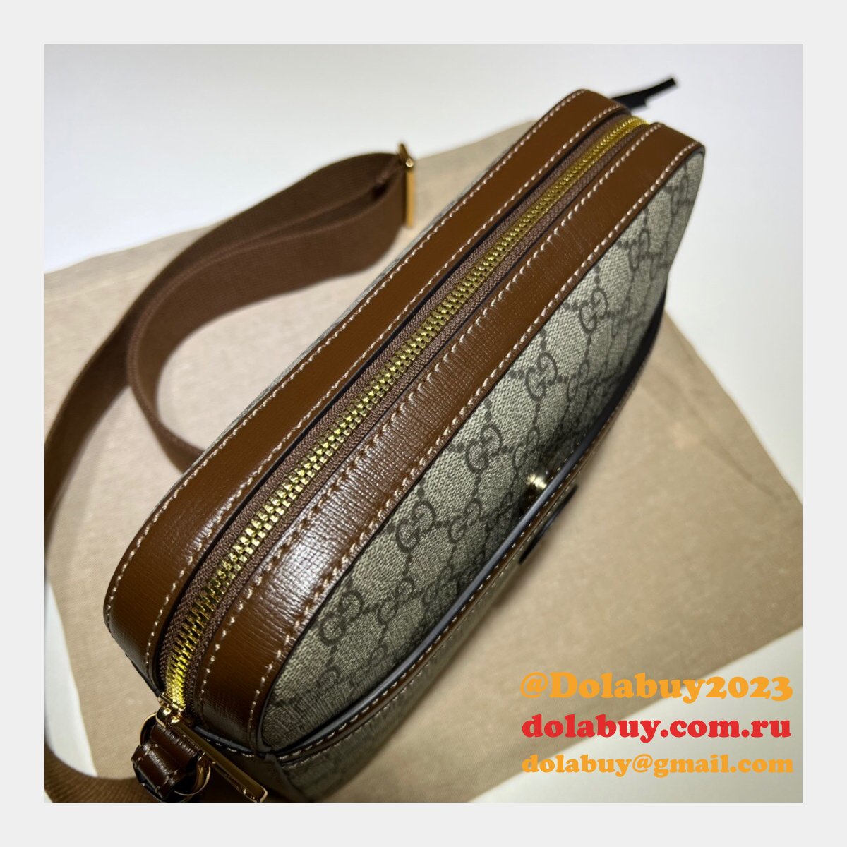 1:1 replica G*u*i 675891 messenger bag with interlocking g in gg supreme