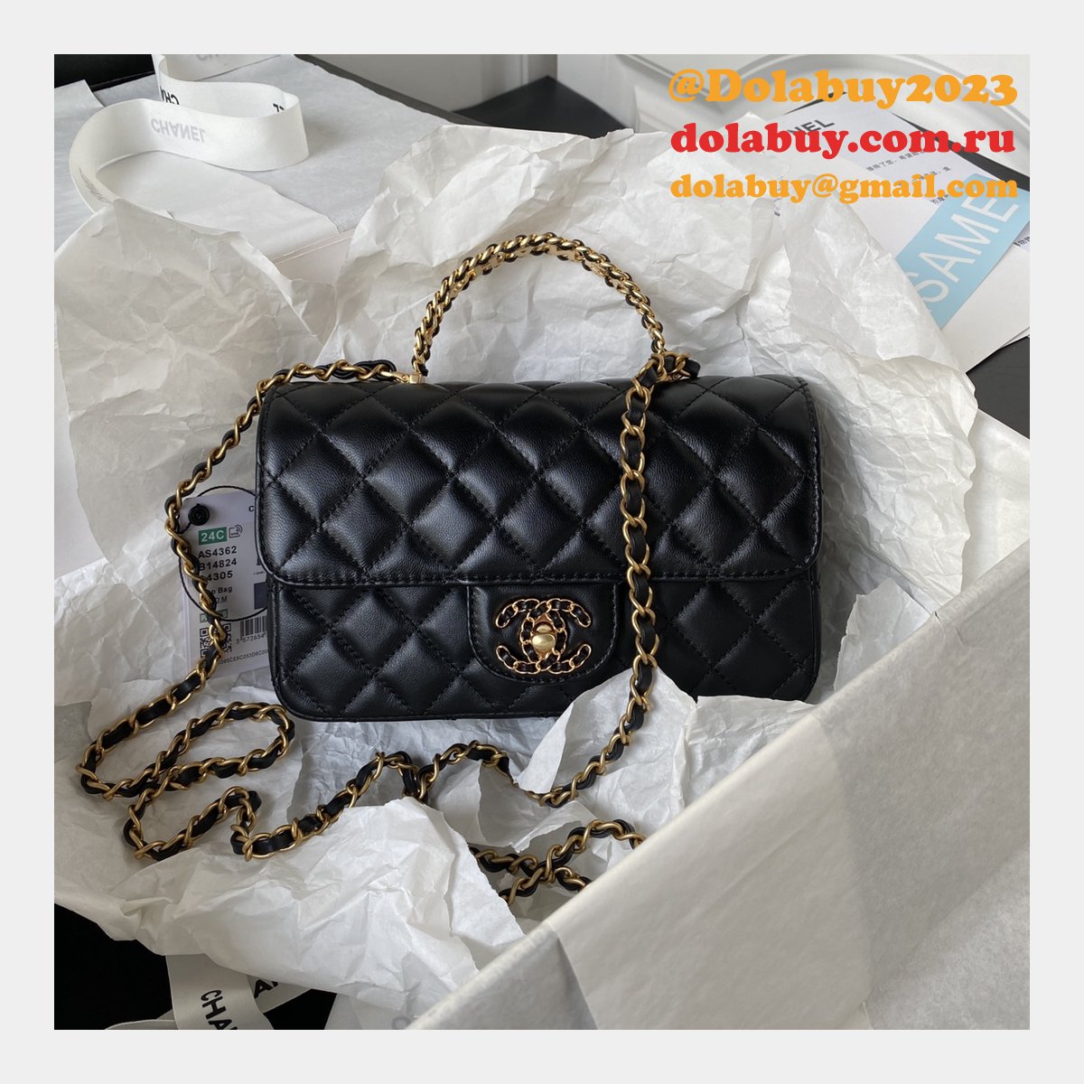 Luxury Replica Classic Flap Fashion AS4362 Black Bags
