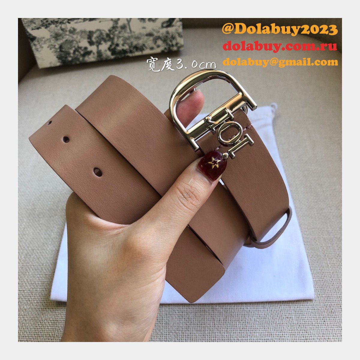 High Quality Christian Dior AAA Belts red/black/brown 30mm Cheap