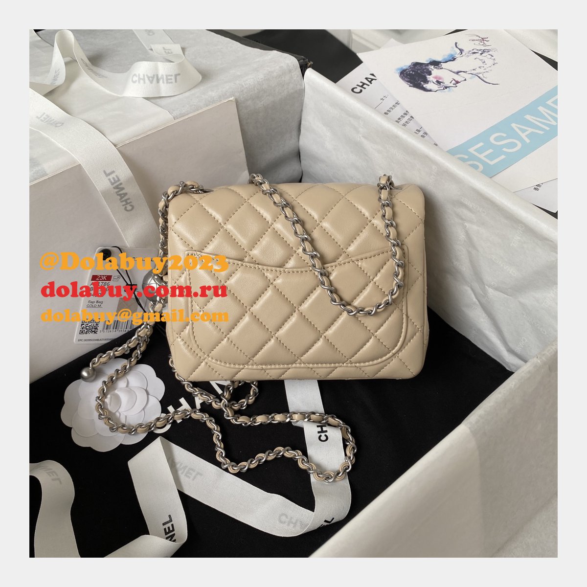 Top Quality CC CF mini classical AS1786 SILVER BALL bag