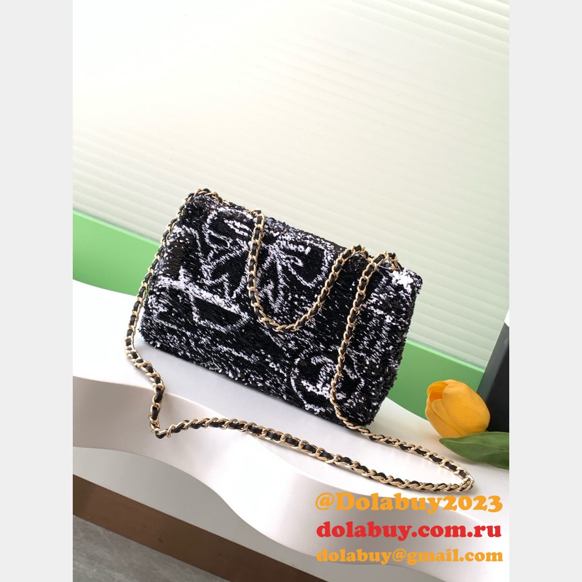 Perfect AAA+ Top Quality AS4561/AS4418 Flap Sequins Bag