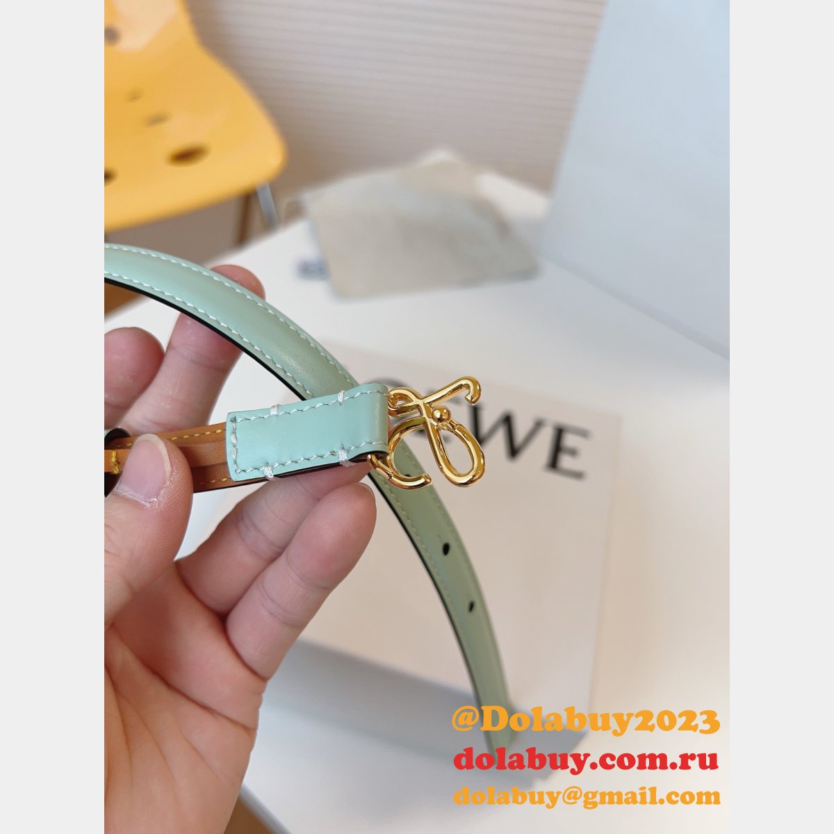 Wholesale Loewe Women Belt 1:1 Mirror Smooth 1.5cm Width