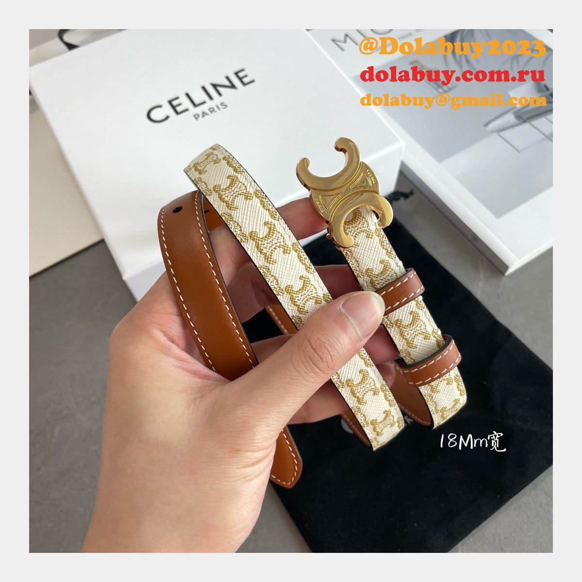Top Quality Celine 18MM replica belts from china