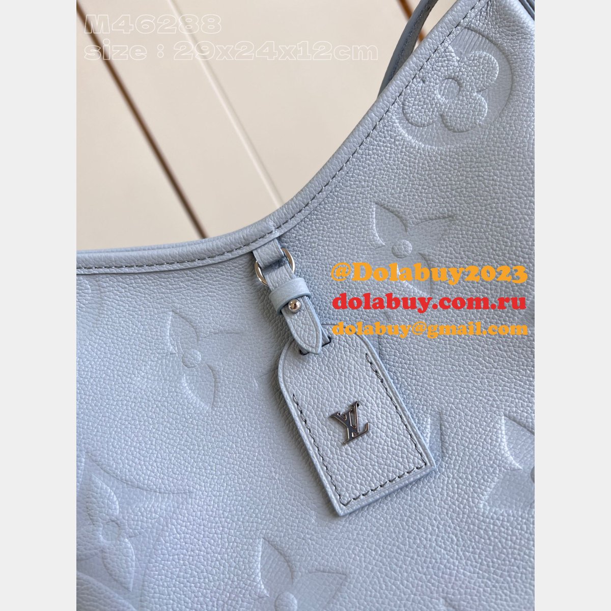 Designer Louis Vuitton CarryAll M46288 Top Quality Embossing Blue Bag