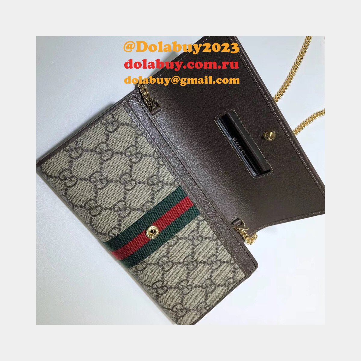 Replica Ophidia GG chain wallet 546592