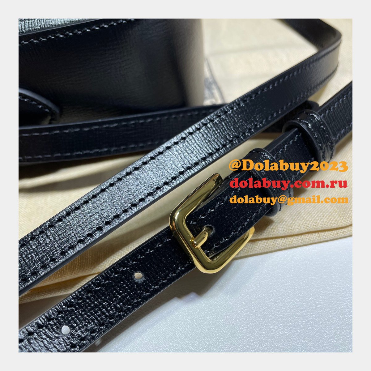 G*u*i horsebit 1955 small shoulder 645454 black army green white bag