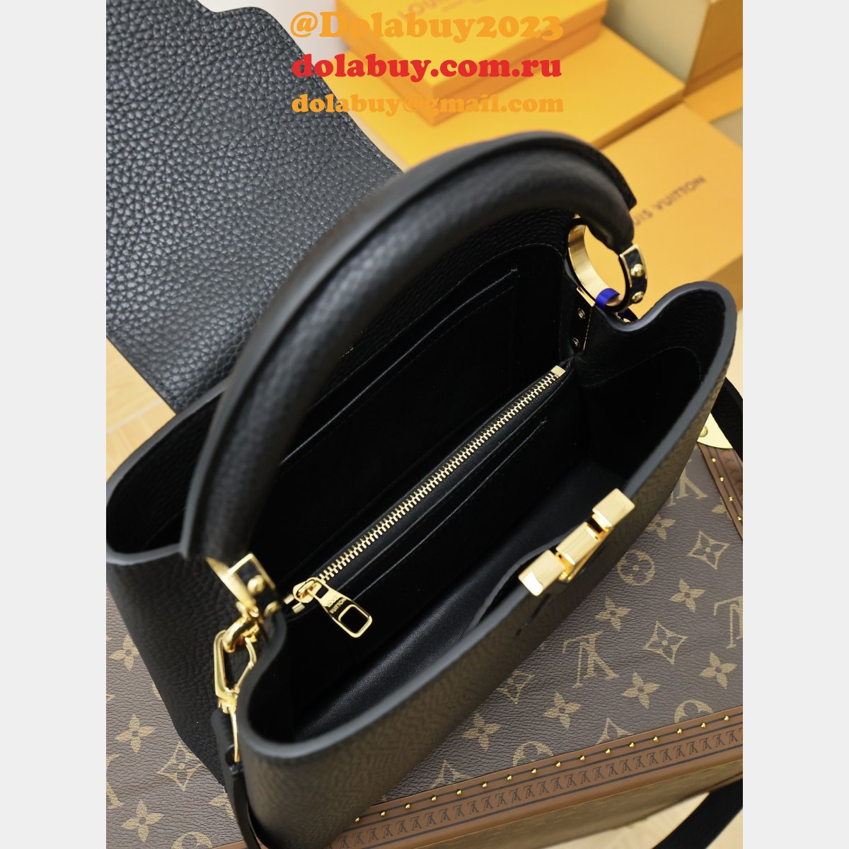 Luxury Designer Louis Vuitton Capucines BB M24728 Handbag