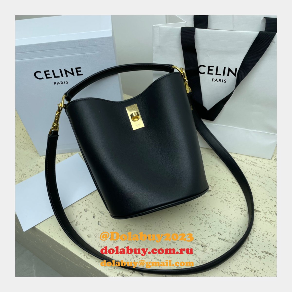 UK Celine Perfect Fake Quality Teen Bucket Triomphe Bag