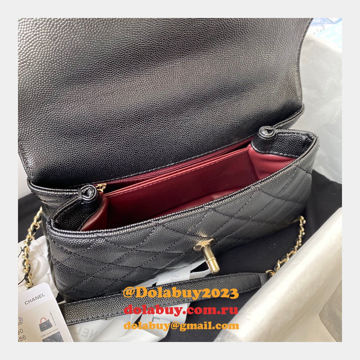 AAA+ CC Grained caviar leather bag A92990 23cm