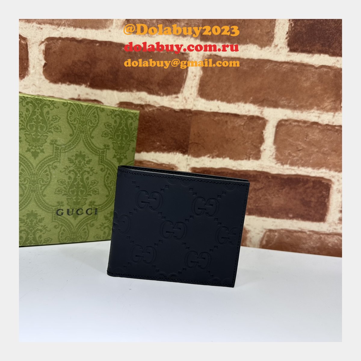 Fake GG Rubber-effect Bi-fold Wallet 771309 & 771311 Designer