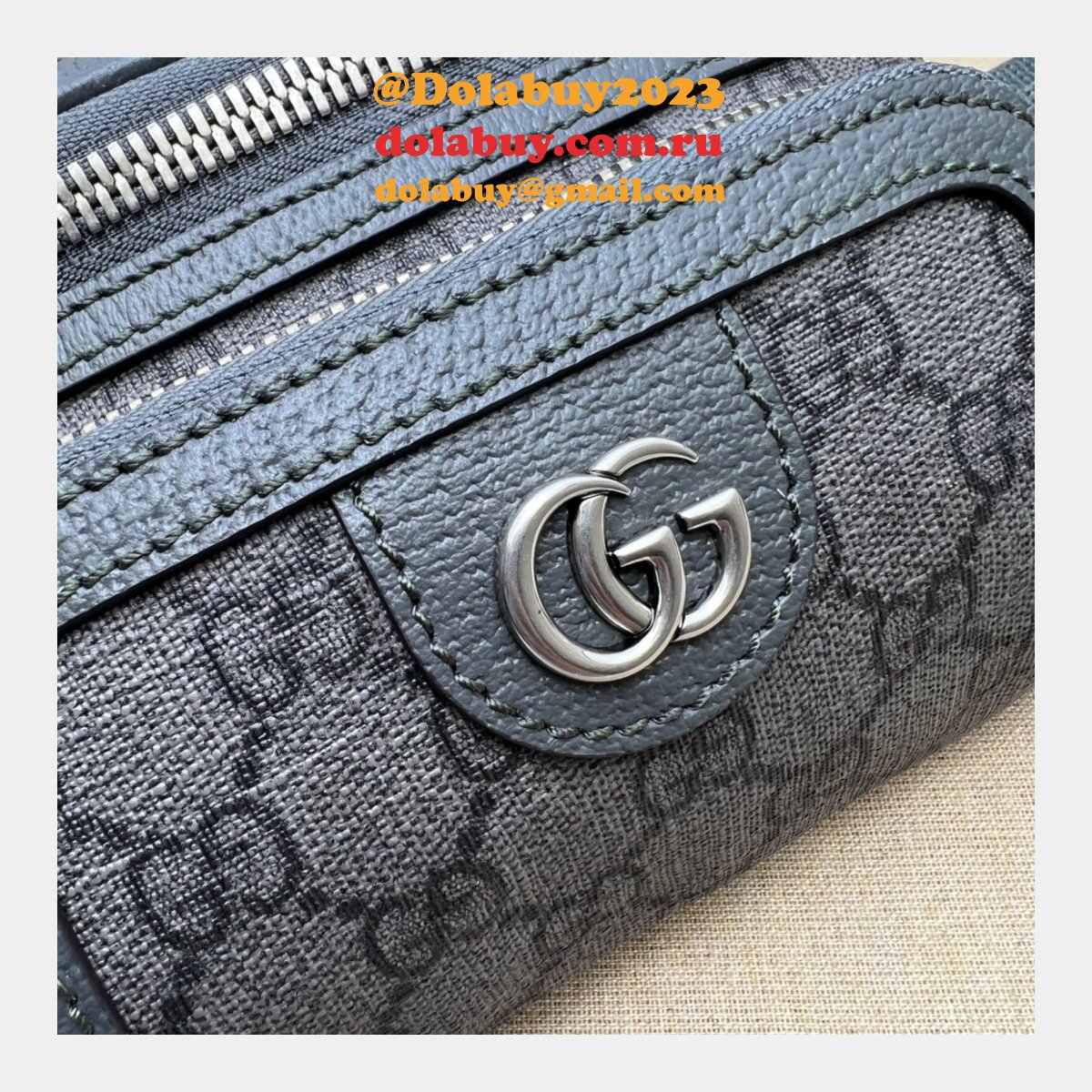 Gucci Replica Ophidia AAA+ Belt Supreme Grey 733868 Bag