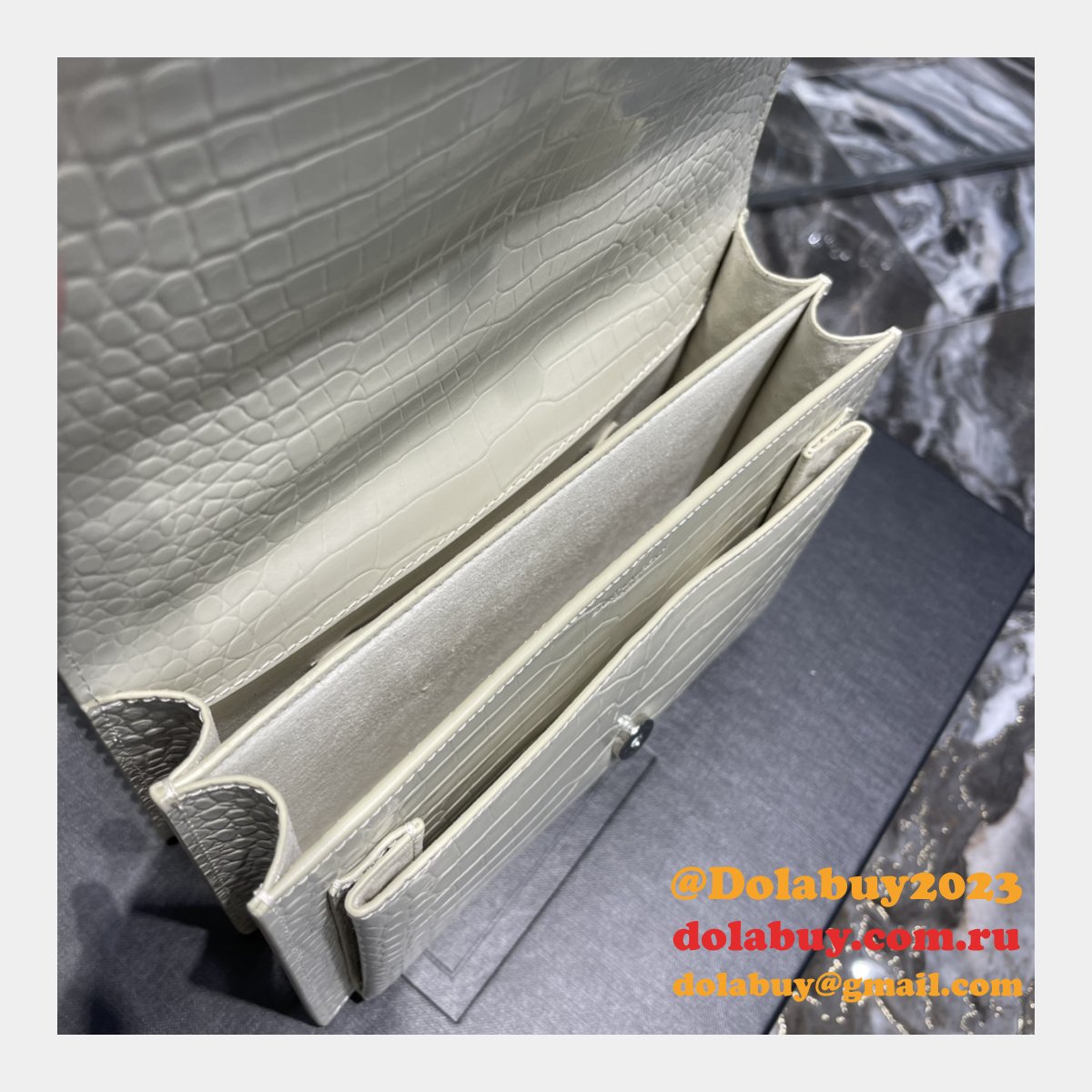 Designer YSL SUNSET BAG 22CM 422906 CROCO